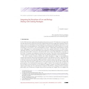 Integrating the Disciplines of Law and Biology Integrating the Disciplines of Law and Biology